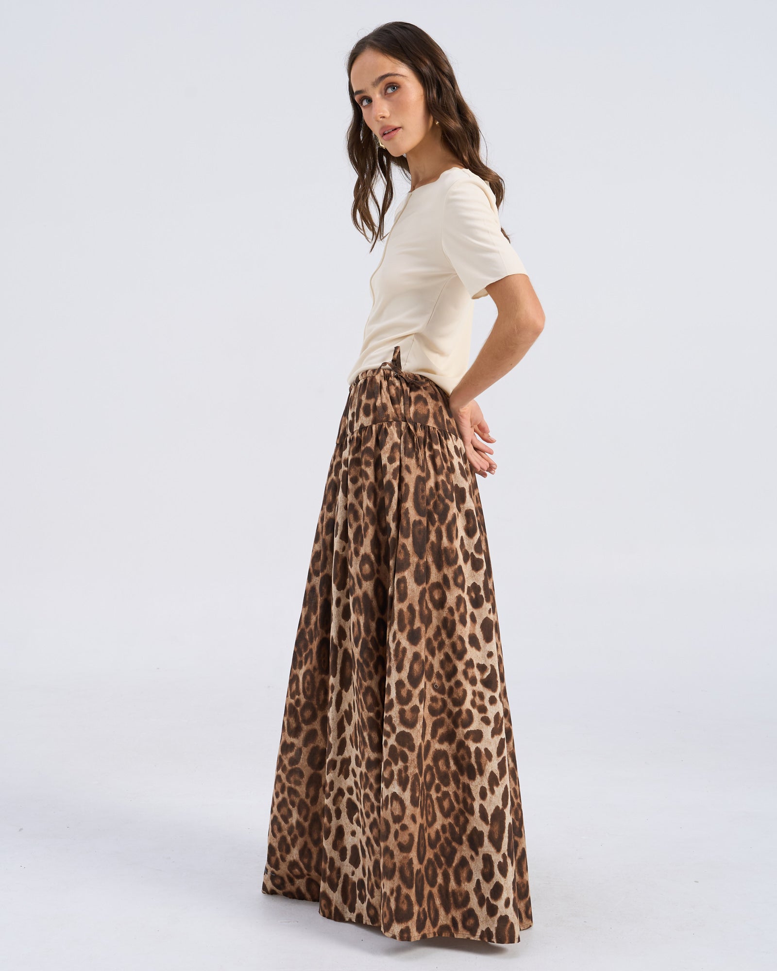 VMROXANNE LEOPARD MAXI SKIRT
